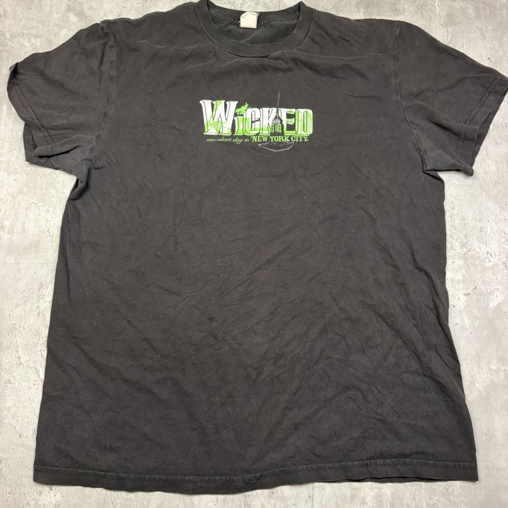 Wicked New York Broadway One Short Day In NYC Black Shirt Sizd Medium Musical